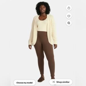 Terra & Sky Women's Plus High Waist Ankle Length Leggings, 27" Inseam 0X NWT